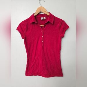 Y2K Vintage SO Wear It Declare It Red Polo Shirt Size Medium Juniors